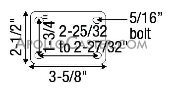 (image for) Caster; Swivel; 2-1/2" x 1-3/4"; Polyolefin; Plate; 2-1/2"x3-5/8"; holes: 1-3/4"x2-13/16"; 5/16" bolt; Zinc; Roller Brng; 400# (Item #68583)