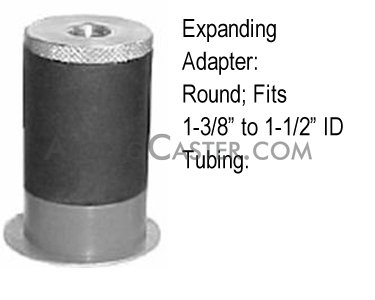 (image for) Caster; Swiv; 4" x 1-1/4"; PolyU on PolyO (Gray); Expandable Adapter (1-3/8" - 1-1/2" ID tubing); Zinc; Ball Brng; Wgt Cap: 275# (Item #65380)