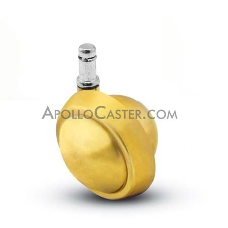 (image for) Caster; Ball; Swivel; 2-1/2"; Metal/ Zinc; Grip Ring; 3/8"x1"; Brass; Acetyl/ Resin Brng; 100# (Item #69738)