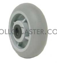 (image for) Caster; Swivel; 6" x 2"; ThermoPlastic Rubber Donut (Gray); Threaded Stem (1/2"-13TPI x 1-1/2"); Zinc; Roller Brng; 375#; Wheel Brake (Item #63512)