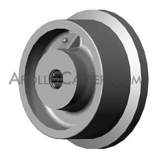 (image for) Wheel; 6-1/8x1-11/16 (7x2-1/8 with flange); Cast & Steel; Single Flange; Prec Tapered Brng; 5000#; 1in Bore; 3in Hub Length; 5000# (Item #89276)