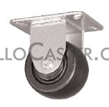 (image for) Caster; Rigid; 3" x 1-3/4"; Polyolefin; Plate (2-3/4"x3-3/4"; holes: 1-3/4"x2-7/8" slots to 3"; 5/16" bolt); Zinc; Roller Brng; 500# (Item #64408)
