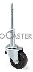 (image for) Caster; Swivel; 3" x 13/16"; Rubber (Hard); Ladder Caster; 5/16"x5-3/4"; Zinc; Nylon Bushing; 110# (Spring not included) (Item #66859) - Click Image to Close