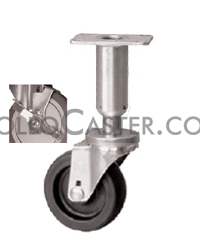 (image for) Leveling Caster; Swivel; 3"x1-1/4"; Polyolefin; Plate (2-3/8"x3-5/8"; holes: 1-3/4x2-7/8 slotted to 3; 5/16 bolt); 300#; Load height: 7.7" - 9.3"; Tread Brake (Item #66973) - Click Image to Close