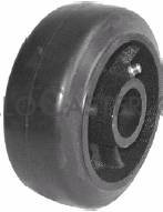 (image for) Wheel; 4" x 2"; Rubber on Cast Iron; Plain bore; 1-3/16" Bore; 2-3/16" Hub Length; 400# (Item #88720)