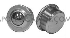 (image for) Ball Transfer; 1"; Steel Ball; Round Drop-in Base (1-1/2" x 11/16"); Machined Steel Housing; 440#; 9/16" Load Height; Weep Hole(s) (Item #88176) - Click Image to Close