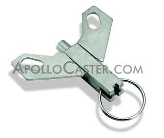 (image for) Position Lock Brake; Steel; Bolt-on style; Works with most standard 4" x 4-1/2" caster plates with holes 2-3/4" apart. Requires notched yoke. (Item #88746) - Click Image to Close