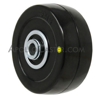 (image for) Wheel; 3" x 1-1/4"; Conductive Rubber; Precision Ball Brng; 3/8" Bore; 1-1/4" Hub Length; 190#; Thread guards (Item #88164)