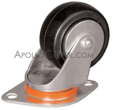 (image for) Inverted Aircraft Loading Caster; Swivel; 3x1-1/4; Hard Rubber; Plate (3-1/32x4-3/8: Diamond shape; two holes: 3-1/2 apart; 7/16 bolt); Ball Brng; 275# (Item #67291)