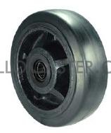 (image for) Wheel; 6" x 2"; Rubber on Glass/Nylon; Roller Brng; 500#; 3/4" Bore; 2-7/16" Hub Length (Item #89672)