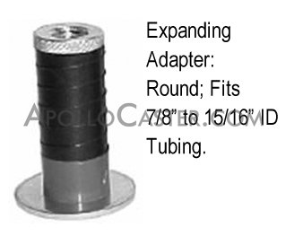 (image for) Caster; Swivel; 5" x 1-1/4"; PolyU on PolyO (Gray); Expandable Adapter (7/8" - 15/16" ID tubing); Zinc; Precision Ball Brng; 300#; Dust Cover (Item #64941)