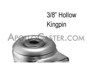 (image for) Caster; Swivel; 3"x1-1/4"; Thermoplastized Rubber (Gray); Hollow Kingpin (3/8" bolt); Nylon; Precision Ball Brng; 200#; Thread guards (Unassembled) (Item #67207)