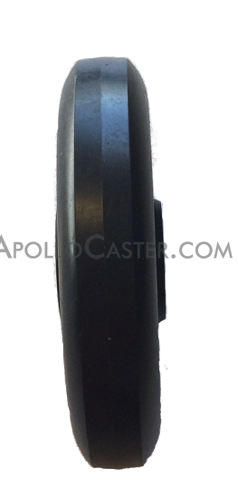 (image for) Caster; Rigid; 6" x 1-1/4"; Polyolefin round tread; Top Plate (2-5/8"x3-3/4"; holes: 1-3/4"x2-3/4" slotted to 3"; 5/16" bolt); Zinc; Steel Spanner; 300# (Item #64639)