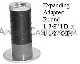 (image for) Caster; Swivel; 5" x 1-1/4"; TPR Rubber (Gray); Expandable Adapter (1-3/8" - 1-7/16" ID tubing); Zinc; 250#; Tread brake; Dust Cover (Mtt); (Item #65269)