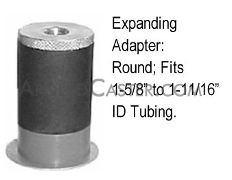 (image for) Caster; Swivel; 3" x 1-1/4"; Polyolefin; Expandable Adapter (for round tubing 1-5/8" - 1-11/16" ID); Zinc; Plain bore; 300#; Dust Cover (Mtl) (Item #64415)