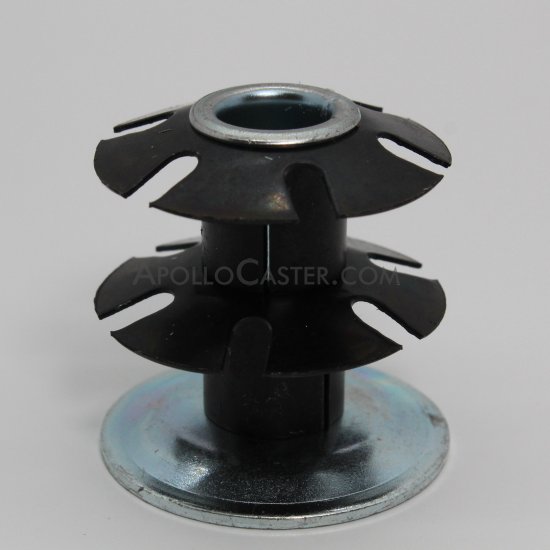 (image for) Socket; Grip Ring; 1.46"; Fits in 1-3/8 ID Round Tubing; Spring Retention; Fits 7/16" GR stems to 1-7/16". Base is 1.5" round. (Item #87691)