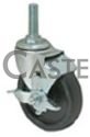 (image for) Caster; Swivel; 4" x 1-1/4"; Rubber (Hard); Threaded Stem (3/8"-16TPI x 1-1/2"); Zinc; Ball Brng; 350#; Dust Cover (Mtl); Wheel Brake (Item #63172)