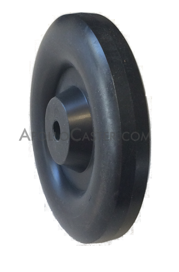 (image for) Wheel; 6"x1-1/4"; Polyolefin round tread (May be white or black - specify if critical); Plain bore; 1/2" Bore; 1-9/16" Hub Length; 300# (Item #89286)