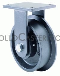 (image for) Caster; Rigid; 10x4; Ductile Iron; Single Flange(12x5); Top Plate; 8-1/2x8-1/2; hole spacing: 7x7; 5/8 bolt; Prec Tapered Brng; 12000# (Item #68735)