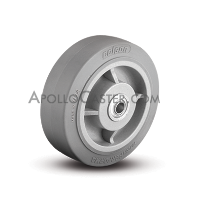(image for) Wheel; 4" x 2"; Thermoplastized Rubber (Gray); Roller Brng; 1/2" Bore; 2-7/16" Hub Length; 300# (Item #88283)