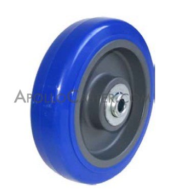 (image for) Wheel; 5" x 1-1/4"; PolyU on PolyO (Blue); Ball Bearings; 3/8" Bore; 1-9/16" Hub Length; 315# (Item #88987)