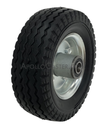 (image for) Wheel; 6" x 2"; Flat Free (Black); Precision Ball Brng; 1/2" Bore; 2-3/8" Hub Length; 150#; Centered Bolted Hub; Sawtooth Tread. Temp Sensitive. Store inside. (Item #89108) - Click Image to Close