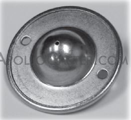 (image for) Ball Transfer; 1"; Stainless Steel; Flange; Round (2-7/8" diameter: two holes: 2-3/16" apart); Stainless; 125#; Load Height 5/8"; Recessed Depth 5/8" (Item #88081) - Click Image to Close