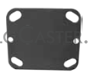 (image for) Caster Shim Plate; Bolt-on Pad; 4"x4-1/2"; .175" thick; unplated Steel; Fits Caster Plate (4"x4-1/2"; holes: 2-5/8"x3-5/8" slotted to 3"x3"; 3/8" bolt) (Item #88526) - Click Image to Close