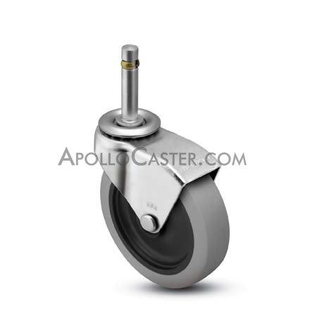 (image for) Caster; Swivel; 2 x 13/16; Thermoplastized Rubber (Gray); Grip Ring; 7/16x7/8; Zinc; Plain bore; 80#; Hood (Item #67678)