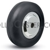 (image for) Caster; Dual Wheel; Rigid; 2"x1"; Rubber (Soft Black Donut); Plate (2-1/2x3-5/8: holes: 1-3/4"x2-3/4" (slots to 3); 5/16 bolt); Chrome; Prec BB; Thrd Grds; 300# (Item #66156)