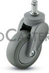 (image for) Caster; Swivel; 3" x 15/16"; PolyU on PolyO (Gray); Grip Ring; 7/16"x7/8"; Gray GFN Yoke; Delrin Brng; 120#; Thread Guards (Item #67970) - Click Image to Close