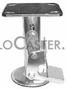 (image for) Floor Lock; For 4" Casters; 6" extended; Top Plate; 4"x4-1/2"; hole spacing: 2-5/8x3-5/8 (slotted to 3x3); 3/8" bolt; Zinc. Pedal Style (Item #89994) - Click Image to Close