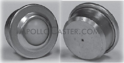 (image for) Ball Transfer; 1"; Nylon Ball; Round Drop-in Base (1-1/2" x 11/16"); Machined Steel Housing; 440#; 9/16" Load Height; Weep Hole(s) (Item #88169)