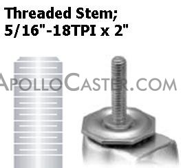 (image for) Caster; Ball; Swivel; 2-1/2"; Metal/ Zinc; Threaded Stem; 5/16"-18TPI x 2"; Brass; Acetyl/ Resin Brng; 100#; Pedal Lock; Wheel (Item #68340)