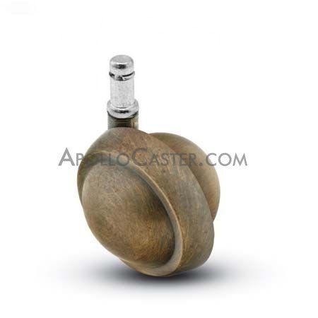 (image for) Caster; Ball; Swivel; 2-1/2"; Metal/ Zinc; Grip Ring; 3/8"x1"; Antique; Acetyl/ Resin Brng; 100# (Item #68351)