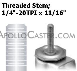(image for) Ball Transfer; 1; Stainless Steel ball; Threaded Stud; 1/4-20TPI x 11/16; All stainless components; 75#; 1-3/8 load height (Item #89449)