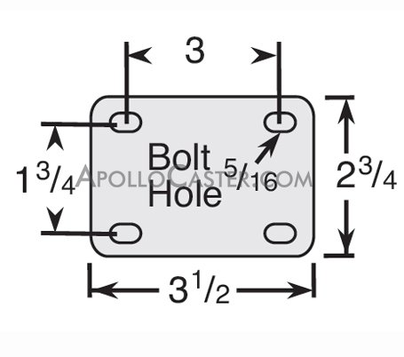 (image for) Caster; Swivel; 5" x 1-1/4"; TPR Rubber (Gray); Plate (2-3/4"x3-1/2": holes: 1-3/4"x3"; 5/16" bolt); Nylon (Gray); Prec Ball Brng; 220#; Thread Guards (Item #64964)
