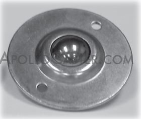 (image for) Ball Transfer; 1"; Nylon Ball; Flange; Round (2-7/8" diameter: two holes: 2-3/16" apart); Carbon Steel housing; 75#; Load height: 5/8"; Recessed depth 5/8" (Item #88173)