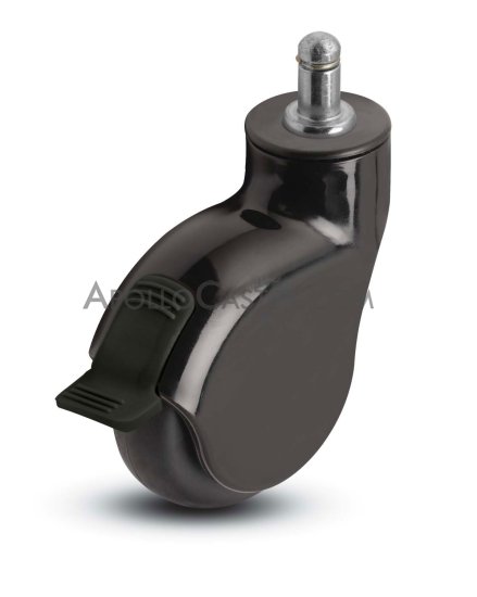 (image for) Caster; Swivel; 3" x 1"; TPR Black; Grip Ring; 7/16"x7/8"; Black Nylon; Concealed Axle; Prec Ball Brng; 110#; Raceway Seal; Thread guards; Wheel Brake (Item #65575) - Click Image to Close