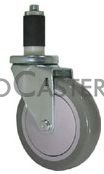 (image for) Caster; Swivel; 3" x 1-1/4"; PolyU on PolyO (Gray); Expandable Adapter (1" - 1-1/16" ID tubing); Zinc; Precision Ball Brng; 250#; Dust Cover (Item #64554)