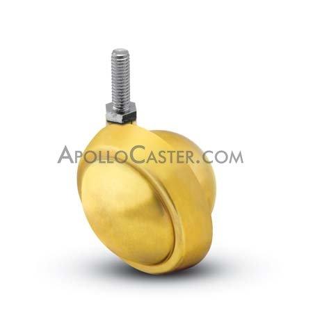 (image for) Caster; Ball; Swivel; 2-1/2"; Metal/ Zinc; Threaded Stem; 5/16"-18TPI x 2"; Brass; Acetyl/ Resin Brng; 100# (Item #68341) - Click Image to Close