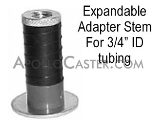 (image for) Expandable Adapter; Round; for 3/4" I.D. tubing; Expands from .72" to .85" (Use with 1/2" x 2-13/16" min length threaded stem - not included) (Item #88630)