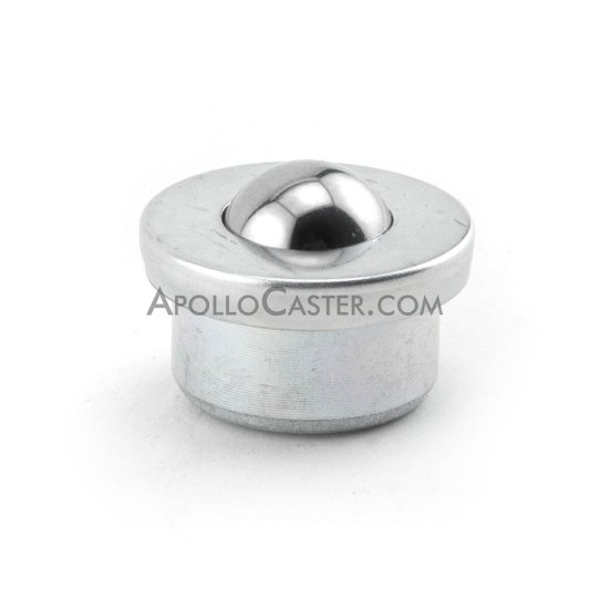 (image for) Ball Transfer; 5/8 in Stainless Steel ball; Round drop-in Base; 15/16 diam x 7/16 deep; Carbon Steel housing; 35#; 3/8 load height (Item #89242)