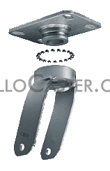 (image for) Caster; Swivel; 8" x 2"; Phenolic; Plate (4"x4-1/2"; holes: 2-5/8"x3-5/8" slots to 3"x3"; 3/8" bolt); Zinc; Roller Brng; 1400#; Kingpinless; Swivel Lock (Item #64235)