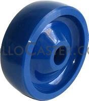 (image for) Wheel; 4" x 1-1/4"; Polyurethane (Solid); Delrin Spanner; 3/8" Bore; 1-9/16" Hub Length; 350# (Item #87786)