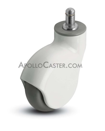 (image for) Caster; Swivel; 3 x 1; TPR Gray; Grip Ring; 7/16x7/8; White Nylon; Concealed Axle; Precision Ball Brng; 110#; Raceway Seal; Thread guards (Item #65940)