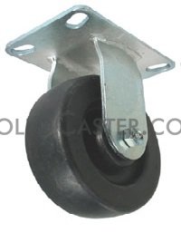 (image for) Caster; Rigid; 6x2; Polyolefin (Dark); Top Plate (4x4-1/2; holes: 2-5/8x3-5/8 slotted to 3x3; 3/8 bolt); Zinc; Roller Brng; 700#; Thread guards (Item #67319) - Click Image to Close