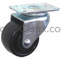 (image for) Caster; Swivel; 2-1/2" x 1-3/4"; Polyolefin; Top Plate (2-1/2"x3-5/8"; holes: 1-3/4"x2-7/8" slotted to 3"; 5/16" bolt); Zinc; Plain bore; 400# (Item #69973)