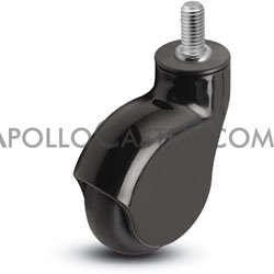 (image for) Caster; Swivel; 3" x 1"; Thermoplastized Rubber (Black); Threaded Stem (3/8"-16TPI x 3/4"); Black Rig; Precision Ball Brng; 110#; Raceway Seal; Thread guards (Item #64887)