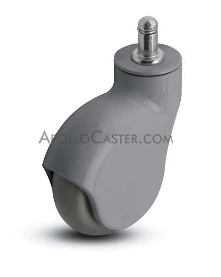 (image for) Caster; Swivel; 3 x 1; TPR Gray; Grip Ring; 7/16x7/8; Gray Nylon; Concealed Axle; Precision Ball Brng; 110#; Raceway Seal; Thread guards (Item #66335)